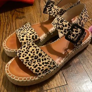 cheetah platform sandals